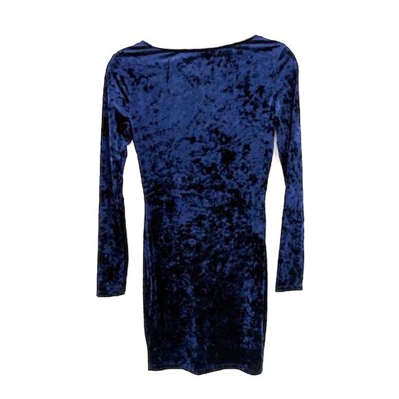 Lulus “True Story” Navy Blue Velvet Long Sleeve Bodycon Dress – Small NWOT - Picture 4 of 7